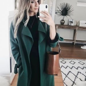 Emerald Green Trench Coat